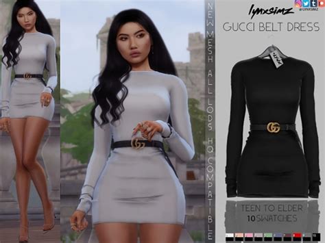 sims 4 gucci belted dress|sims 4 gucci sweater dress.